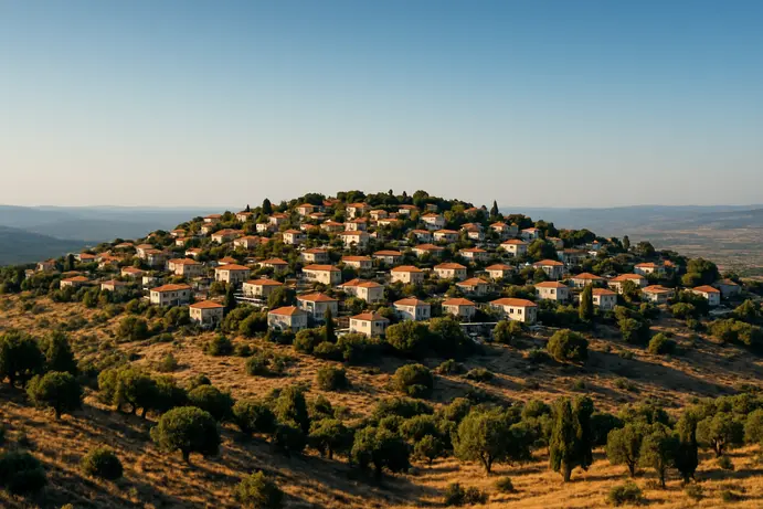 נוף כללי של יישוב קציר על הר אמיר